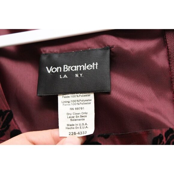 Vintage Empire Waist Gown 4 Petite Wedding Guest Formal Floral Velvet Whimsigoth - Picture 9 of 16